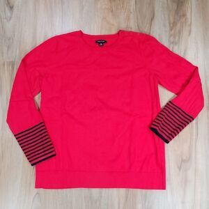 🔹️Nautica Red & Black Stripe Long Sleeve Sweater XLarge